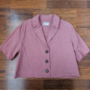 Frank and Oak pink linen/tencel top